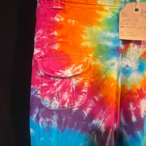 *65-473-You Are FUNtastic Hand dyed DKR Linen 3/4 pants - Picture 8 of 13